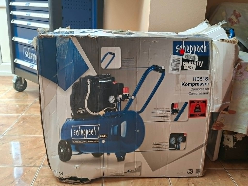 Compresor ultra-silențios Scheppach HC51Si, 50L, Super Silent 60 dB, Fără Ulei