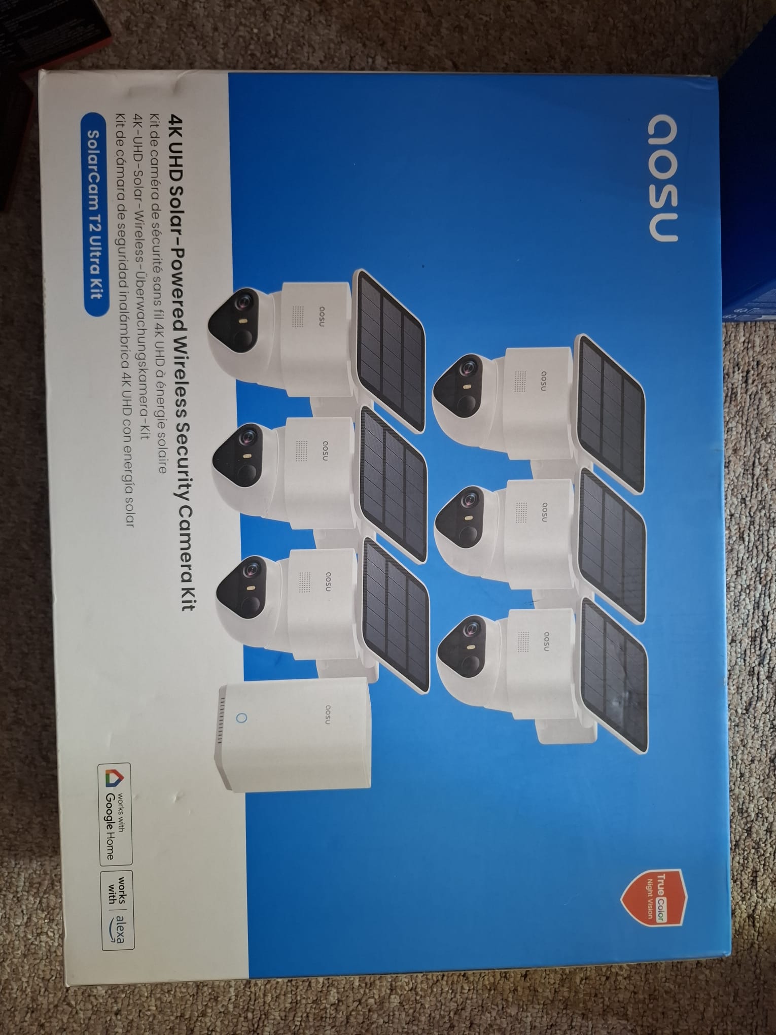 Sistem Supraveghere 4K cu Panou Solar Aosu SolarCam T2 Ultra Kit - 7 Camere