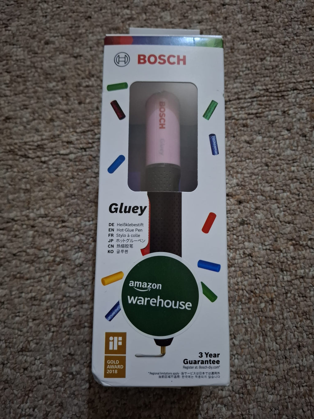 Stilou de lipit Bosch Gluey, roz cupcake