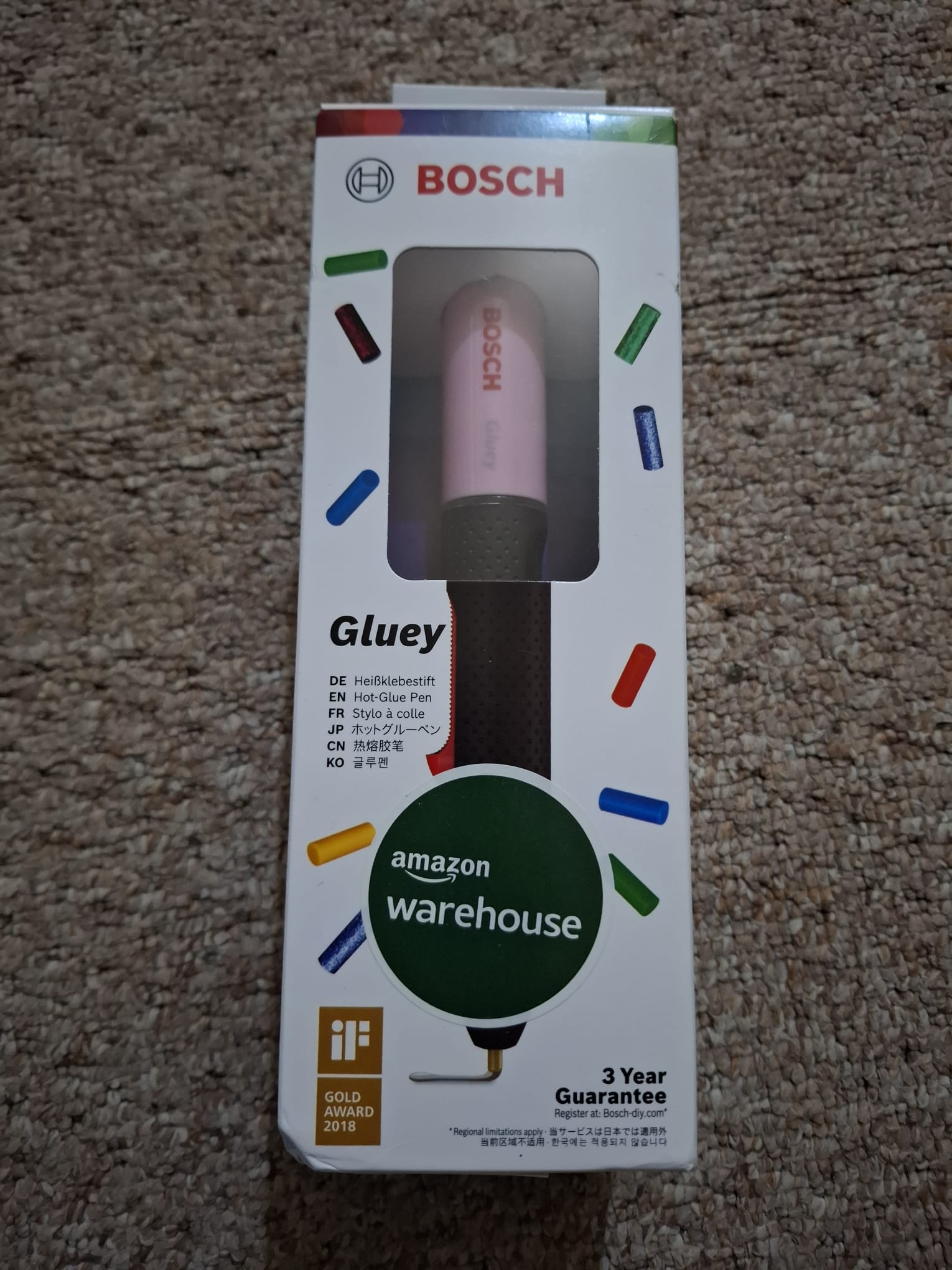 Stilou de lipit Bosch Gluey, roz cupcake