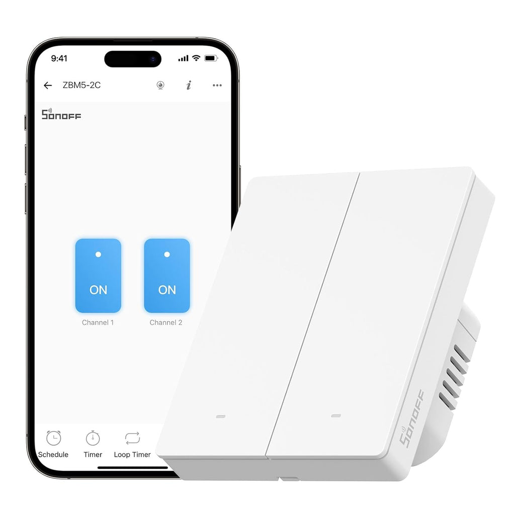 Intrerupator Smart Zigbee Dublu Fara Nul ZBM5-2C-80W Tuya Alexa