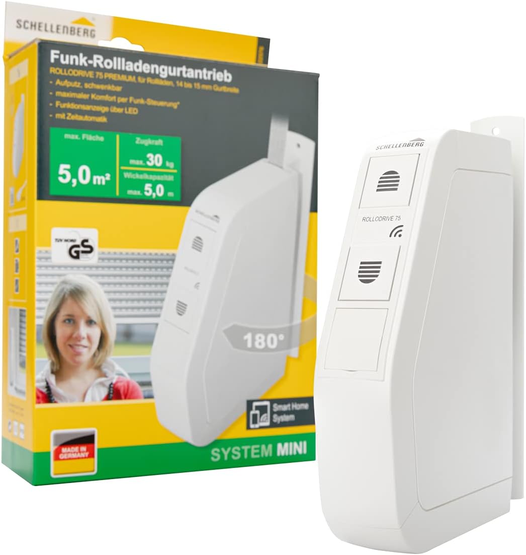 Schellenberg 22576 Înfășurator electric de bandă cu radiocomandă RolloDrive 75 Premium, pentru rulouri de până la 5 m²