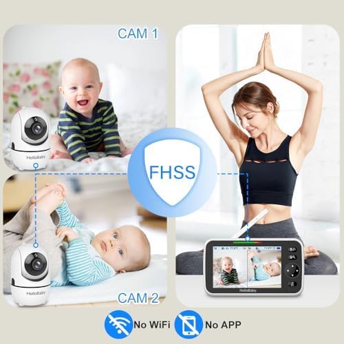Monitor pentru bebeluși HelloBaby, HB6550 cu cameră și vedere nocturnă