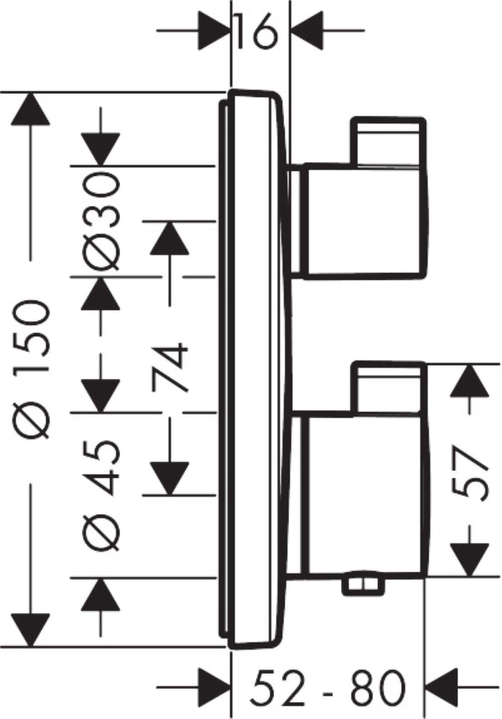 Hansgrohe Ecostat S - Termostat încastrat, 15758000