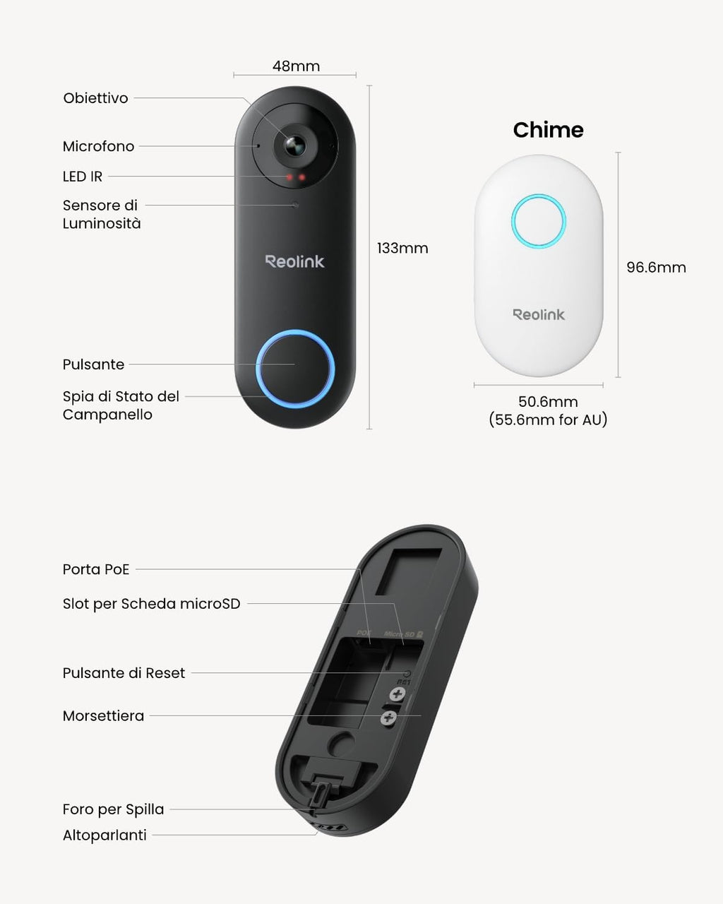 Videointerfon Reolink PoE cu fir de 5MP D340P
