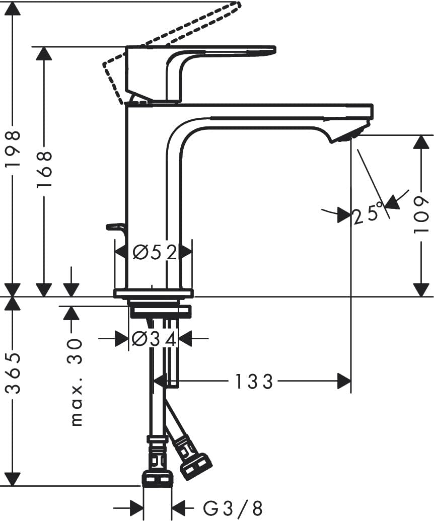 Baterie monocomandă lavoar Hansgrohe Rebris E 110, 72559000