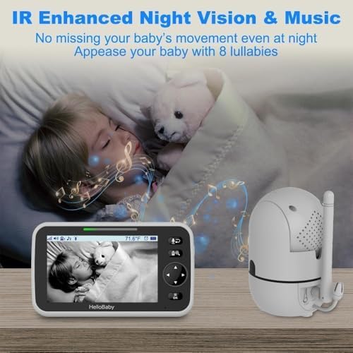 Monitor pentru bebeluși HelloBaby, HB6550 cu cameră și vedere nocturnă