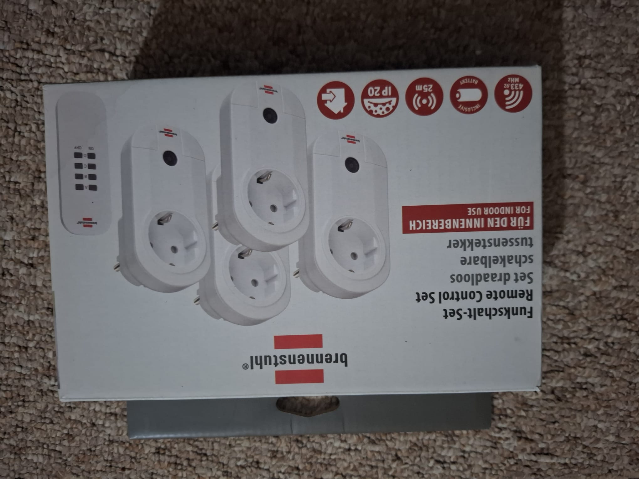 Set de comutare wireless Brennenstuhl RC CE1 4001, pachet de 4 prize wireless