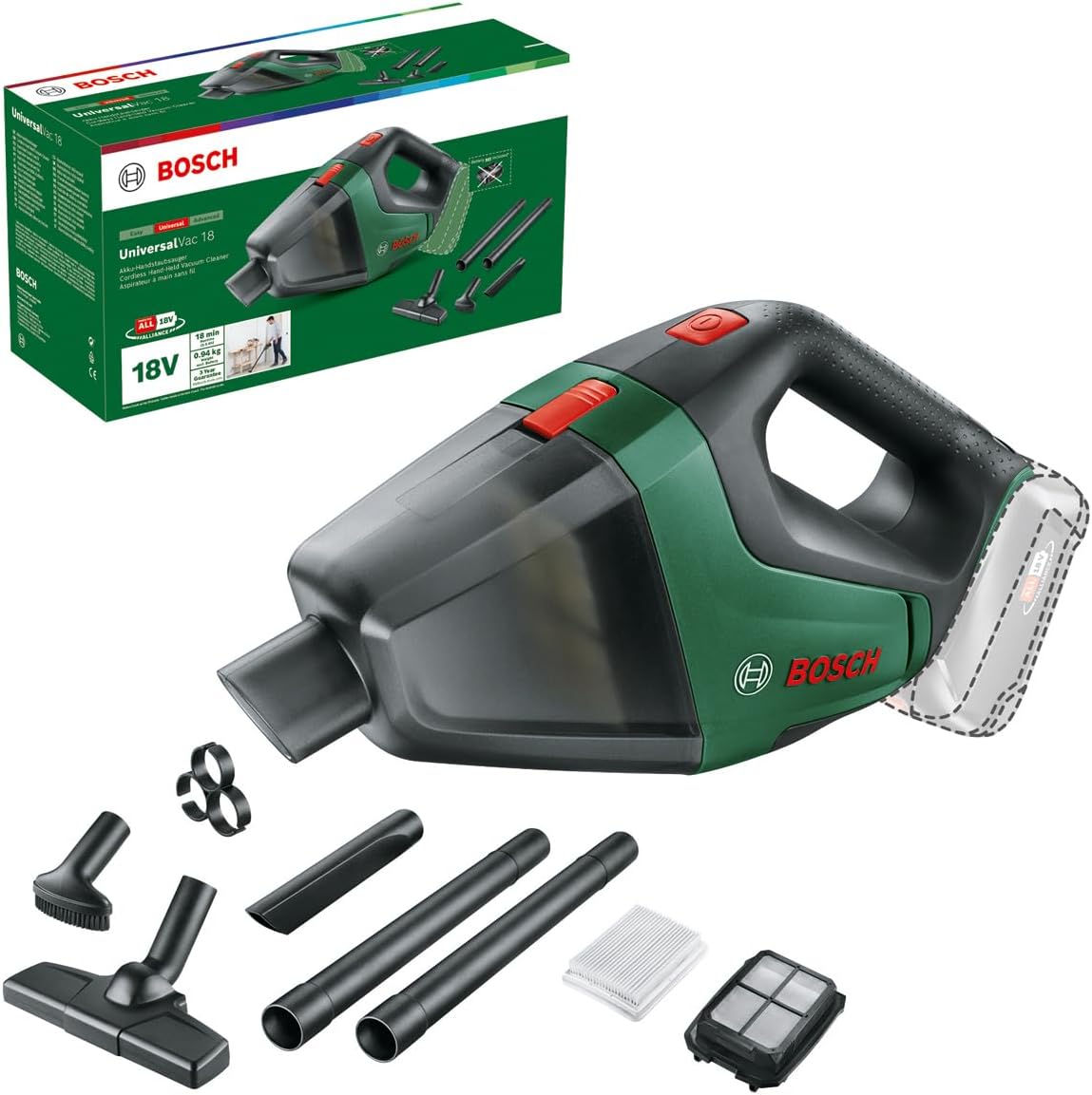 Aspirator de Mana pe Acumulator Bosch UniversalVac 18V Solo