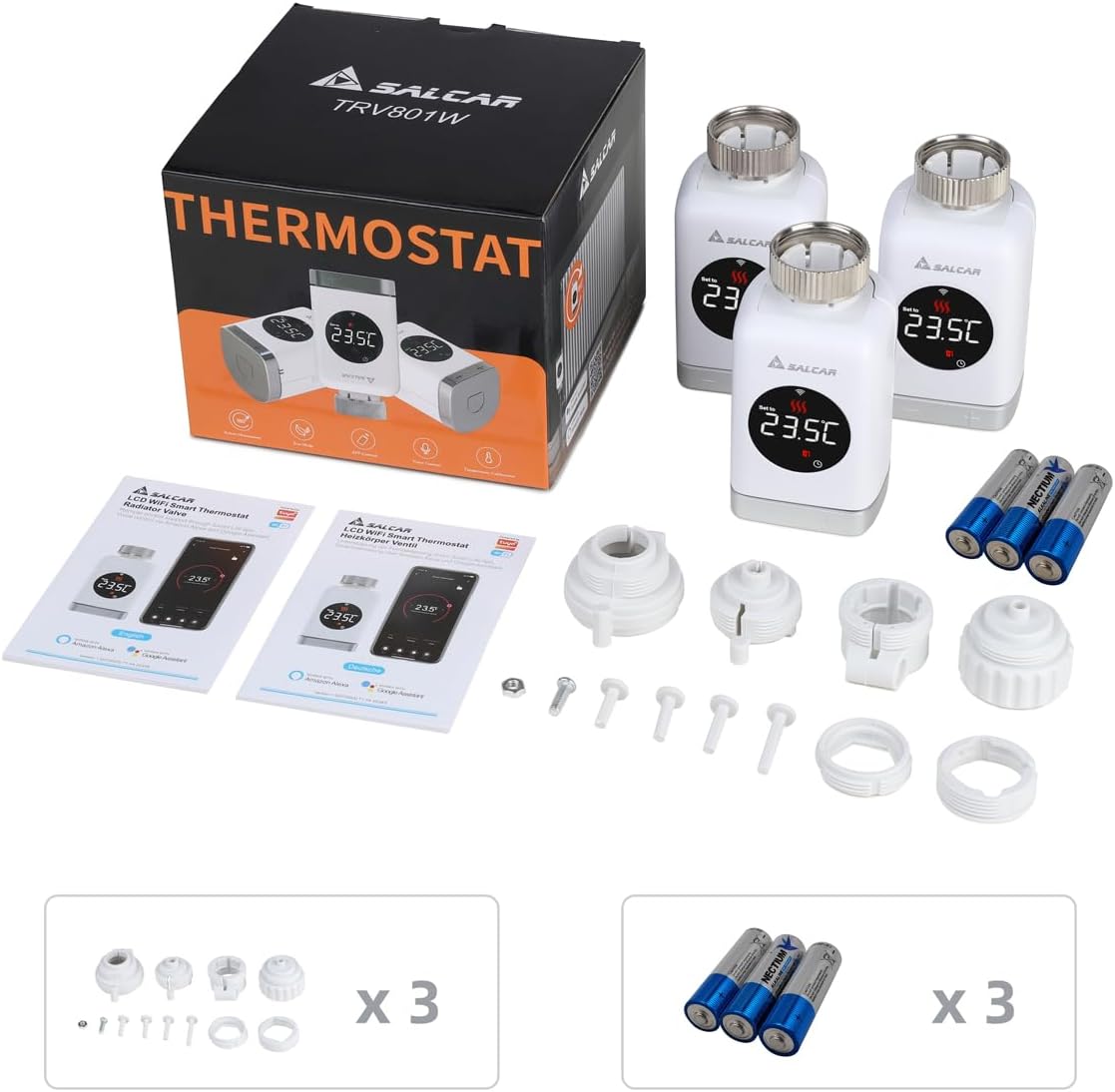Termostat inteligent pentru radiator SALCAR TRV801W