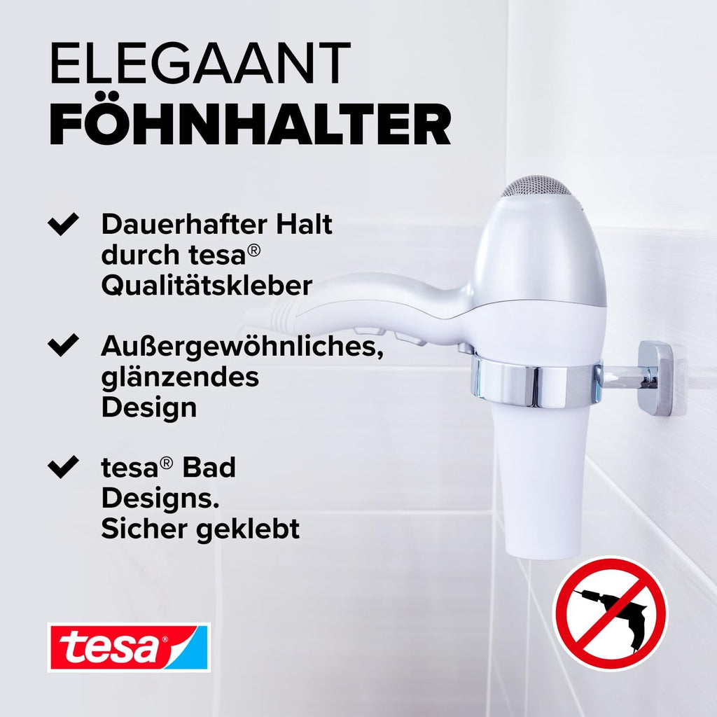 Suport pentru uscător de păr Tesa ELEGAANT 85 mm x 50 mm x 130 mm