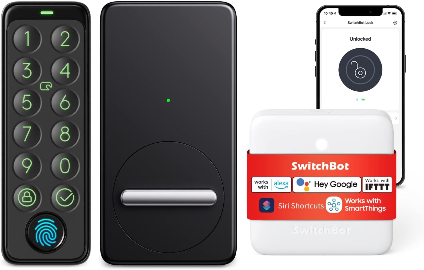 Încuietoare inteligentă Wi-Fi SwitchBot cu tastatură touchscreen pentru usa