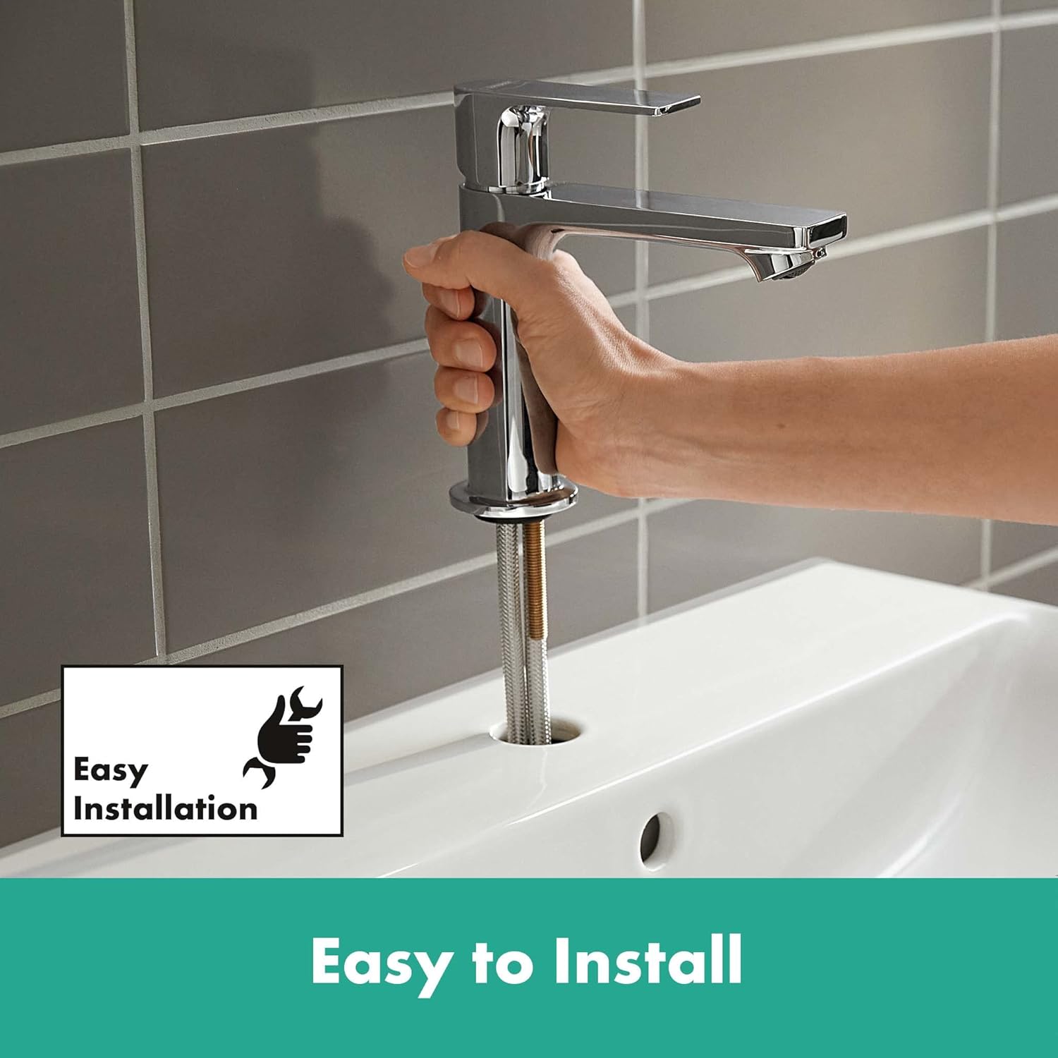 Baterie monocomandă lavoar Hansgrohe Rebris E 110, 72559000