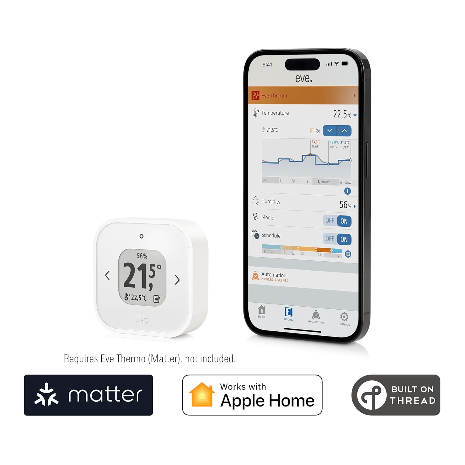 Eve Thermo Control (Matter) – Senzor și controler de temperatură pentru Eve Thermo (Matter)