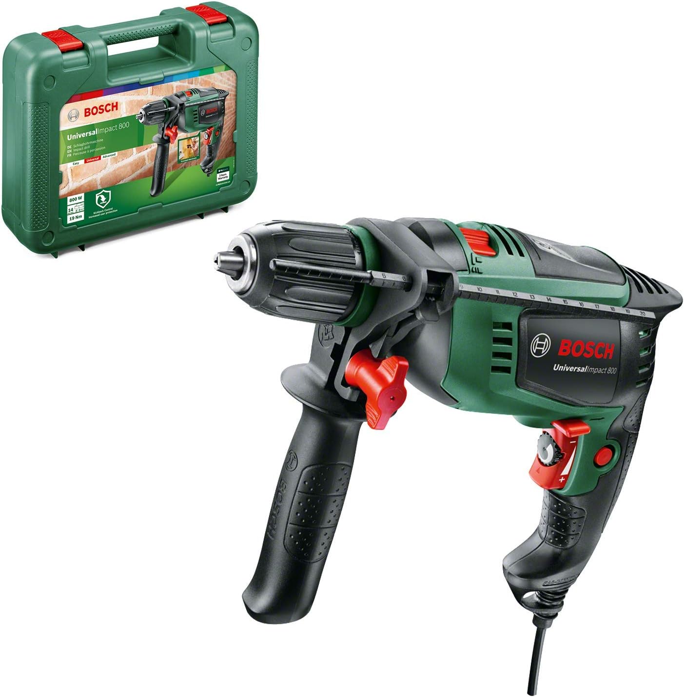 Mașină de găurit cu impact Bosch Universal Impact 800 (800 wați, cutie)