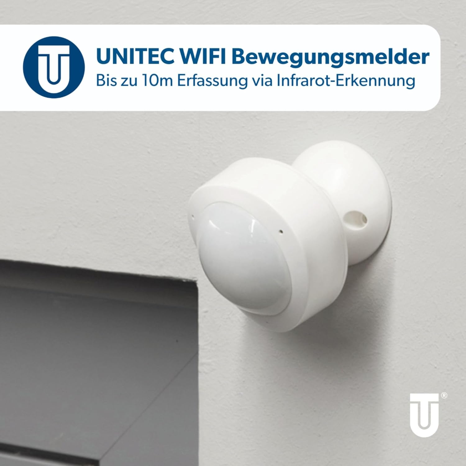 Detector de mișcare cu infraroșu WiFi UNITEC cu alarmă