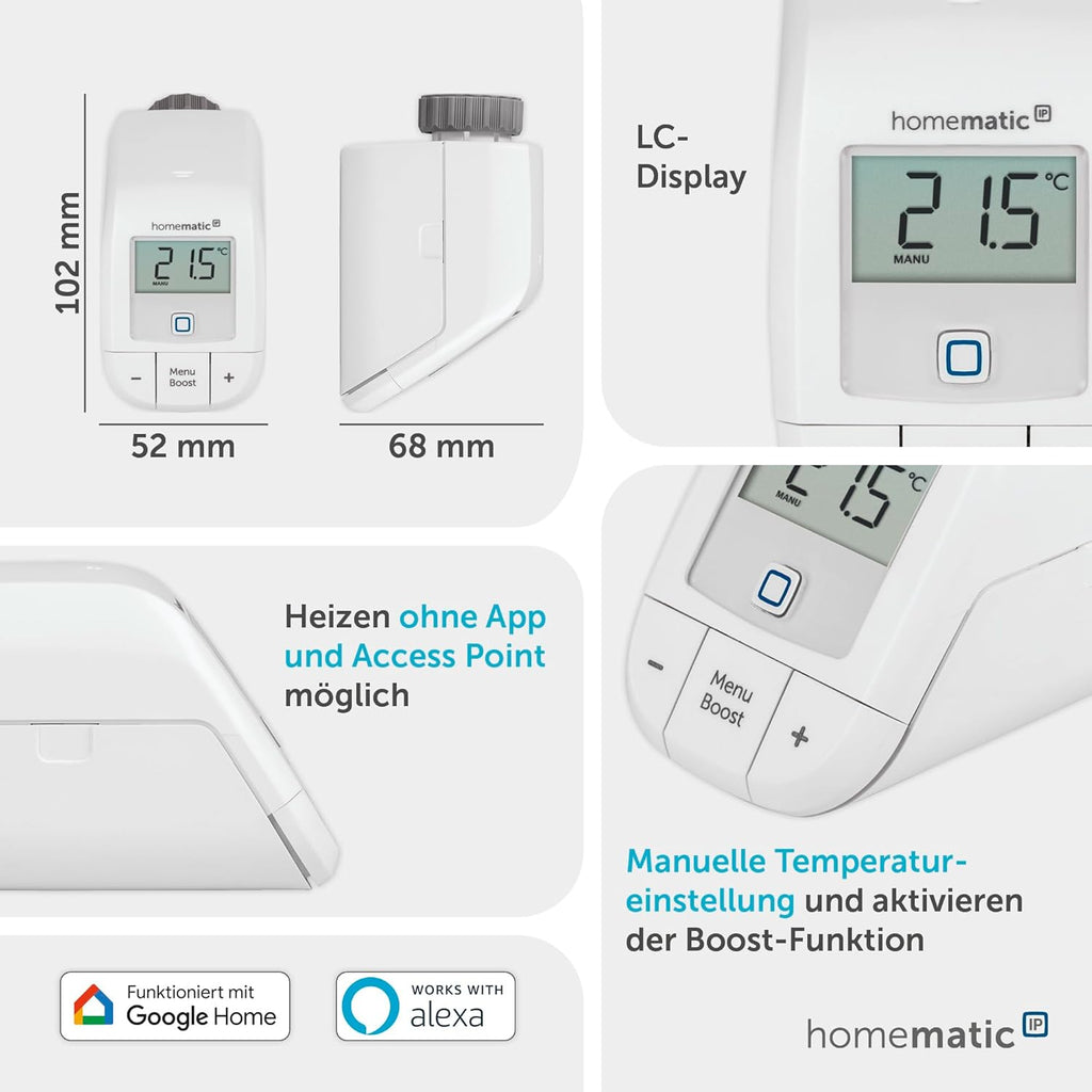 Termostat de calorifer Homematic IP – Basic, Smart Home 153412A3