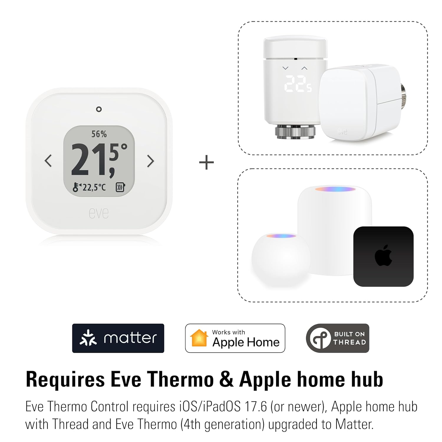 Eve Thermo Control (Matter) – Senzor și controler de temperatură pentru Eve Thermo (Matter)