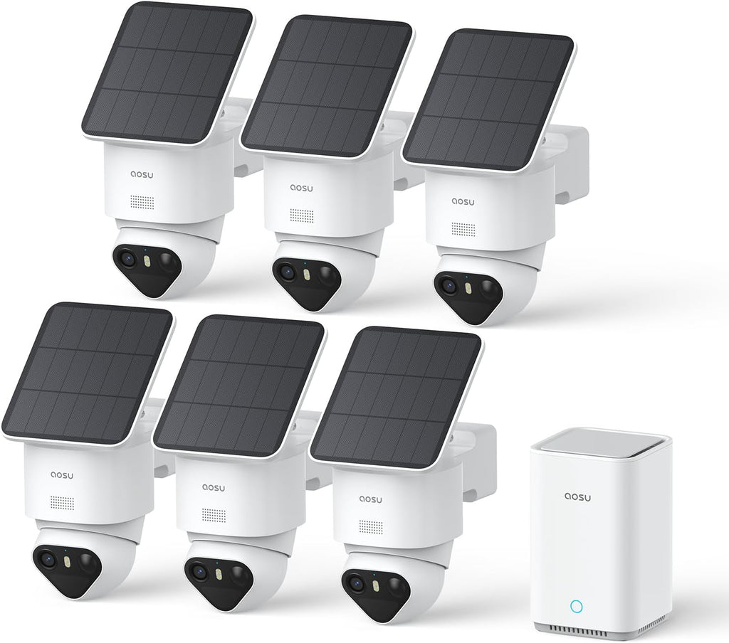 Sistem Supraveghere 4K cu Panou Solar Aosu SolarCam T2 Ultra Kit - 7 Camere