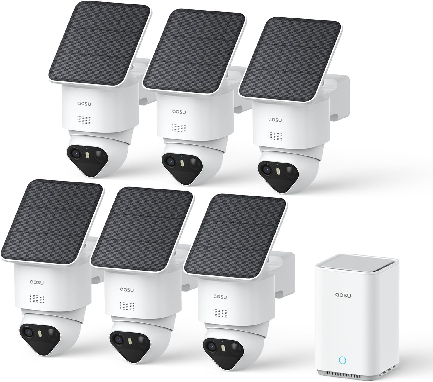 Sistem Supraveghere 4K cu Panou Solar Aosu SolarCam T2 Ultra Kit - 7 Camere
