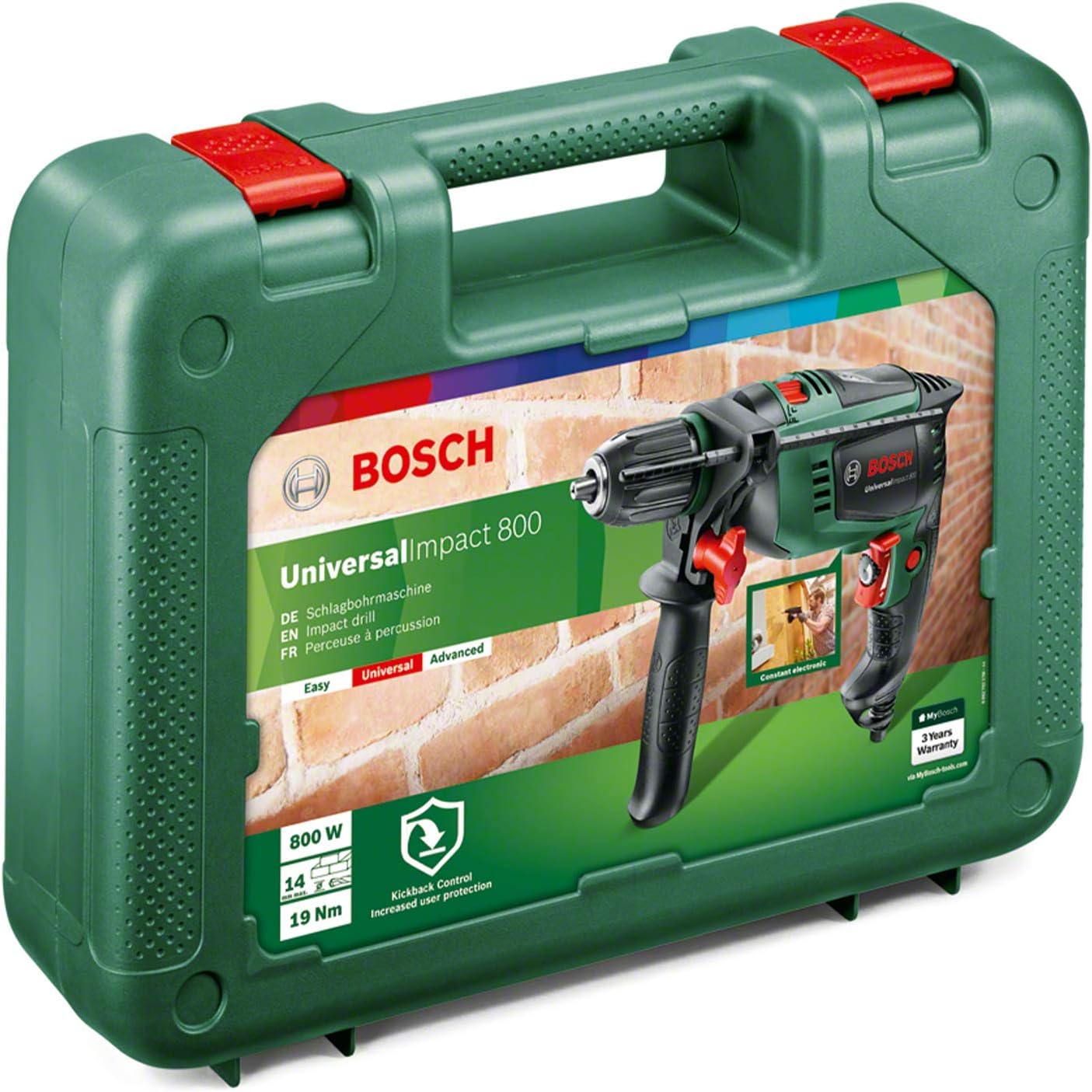 Mașină de găurit cu impact Bosch Universal Impact 800 (800 wați, cutie)