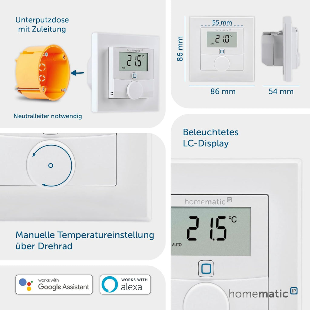 Termostat de perete Homematic IP Brand 150628A0