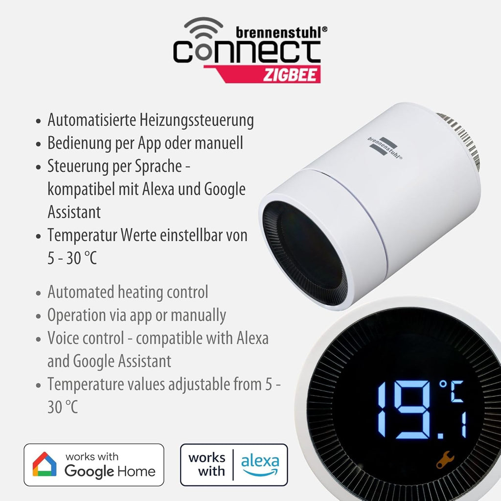 Termostat pentru radiator Brennenstuhl Connect Zigbee HT CZ 01