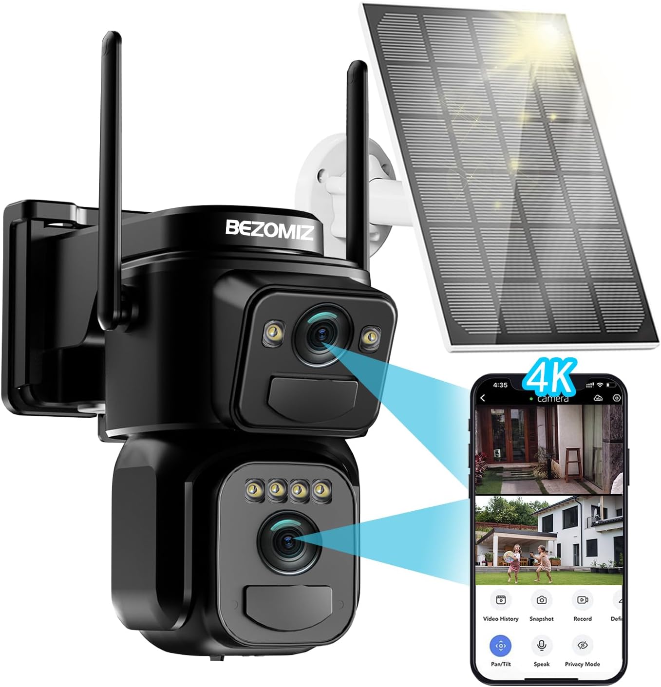 Cameră de supraveghere WiFi Dual Lens 4K