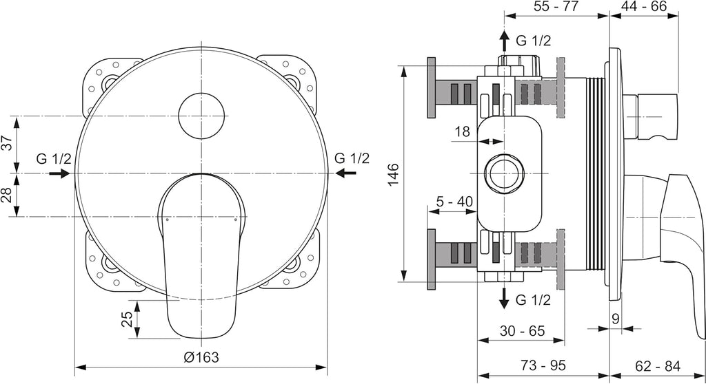 Ideal Standard A6725AA Ceraflex Baterie lavoar și baterie de cadă