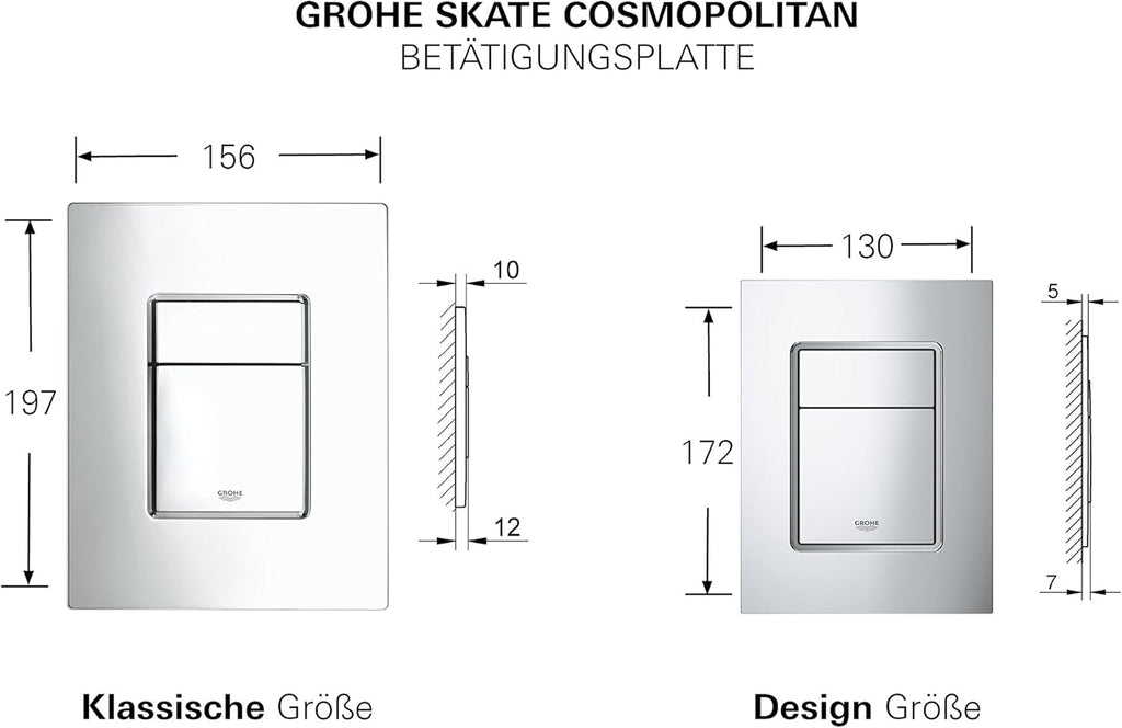 GROHE Skate Cosmopolitan Placă de acționare / Clapetă din oțel inoxidabil, 38732SD0