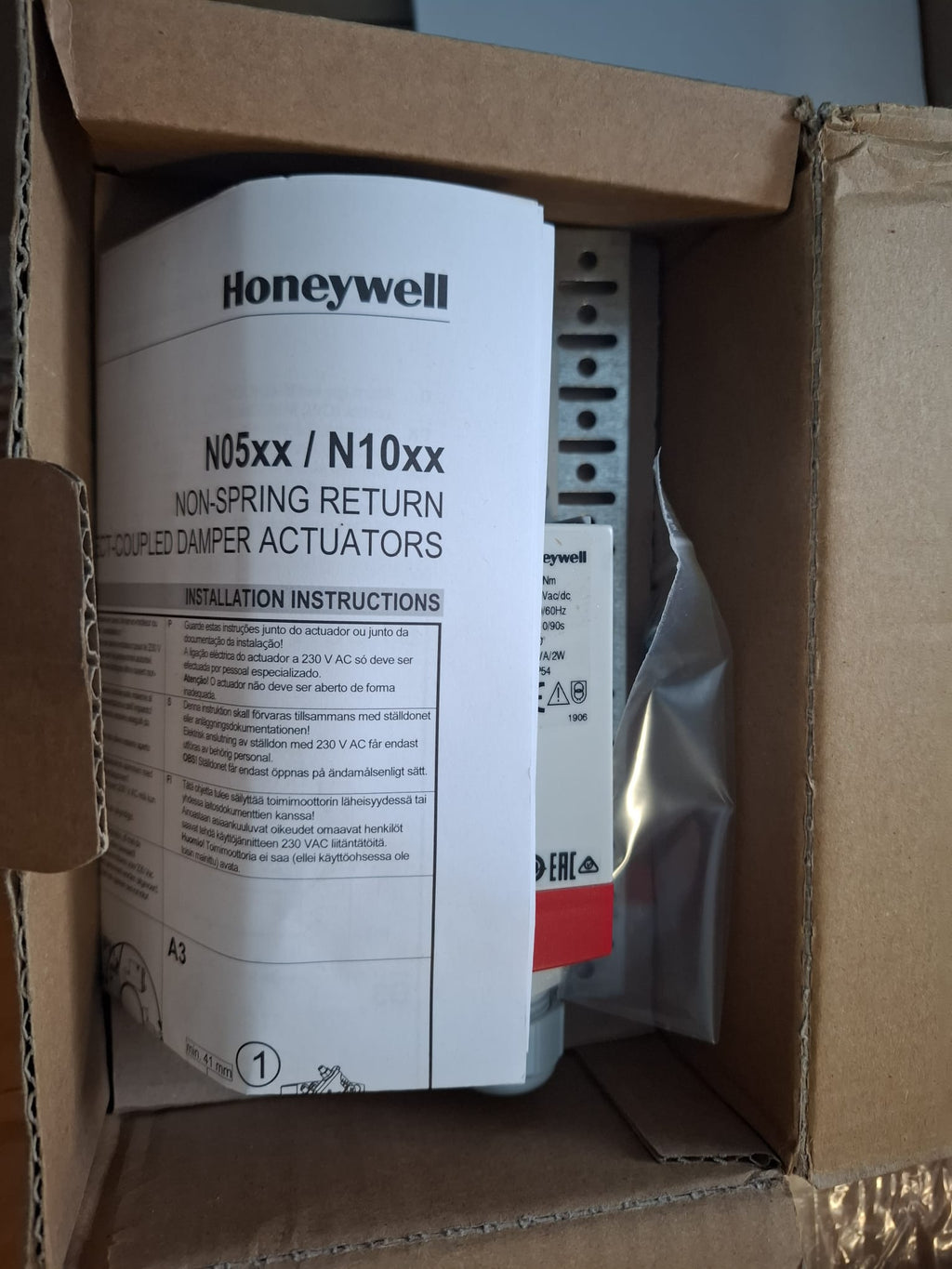 Servomotor Clapeta Ventilatie Honeywell N1024 10Nm 24V AC/DC