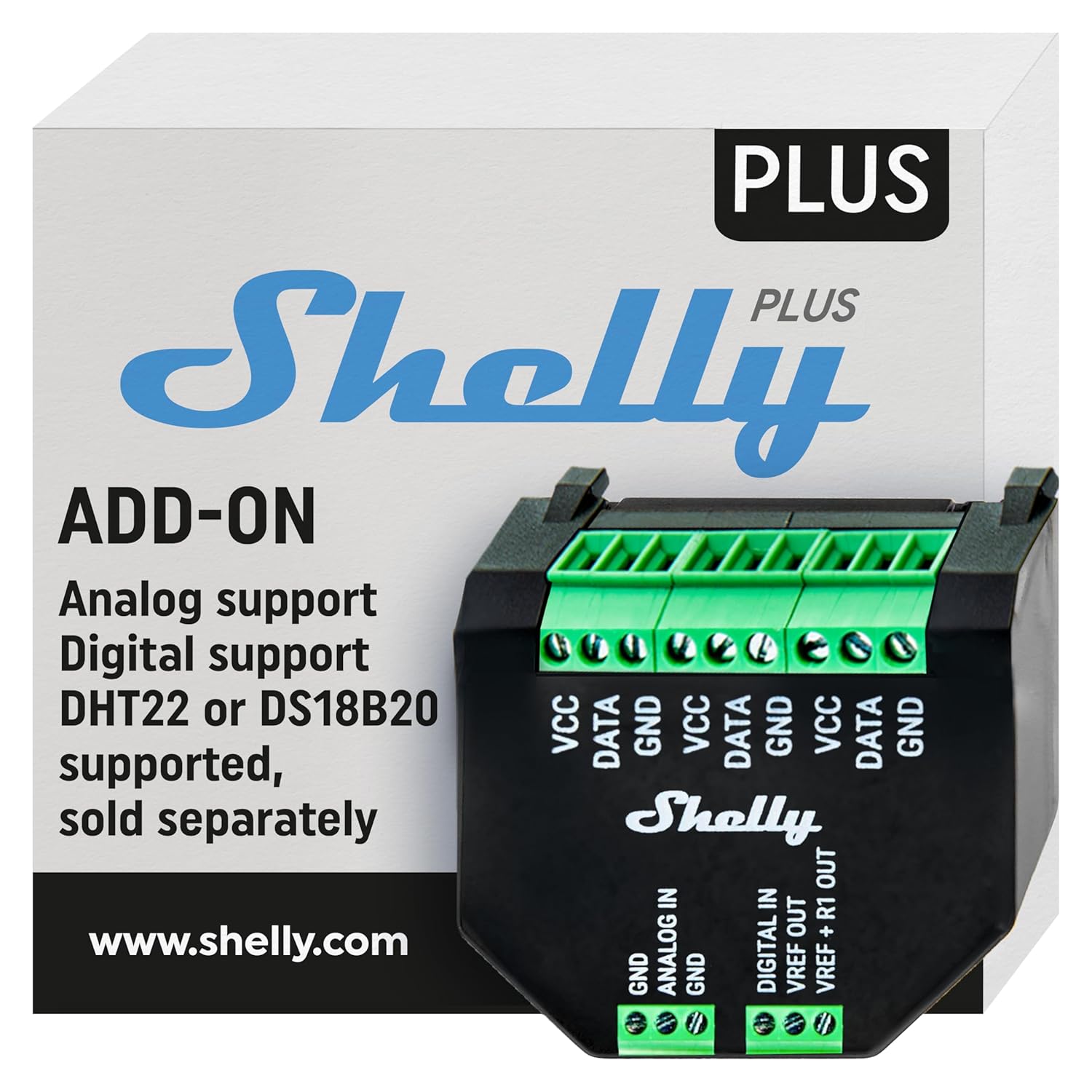 Modul Extensie Senzori Shelly Plus Add-On Temperatura Umitidate