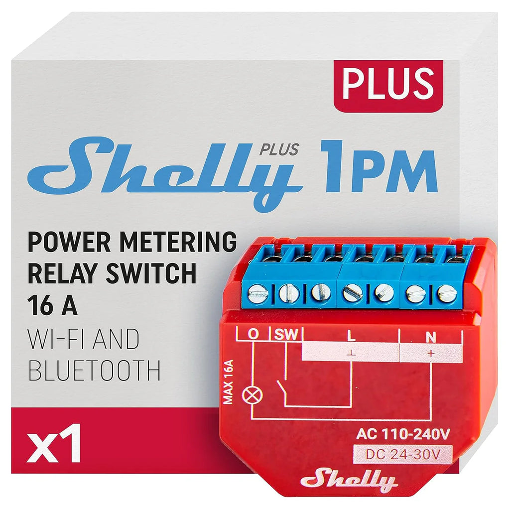 Shelly Plus 1PM - Releu inteligent cu măsurare consum