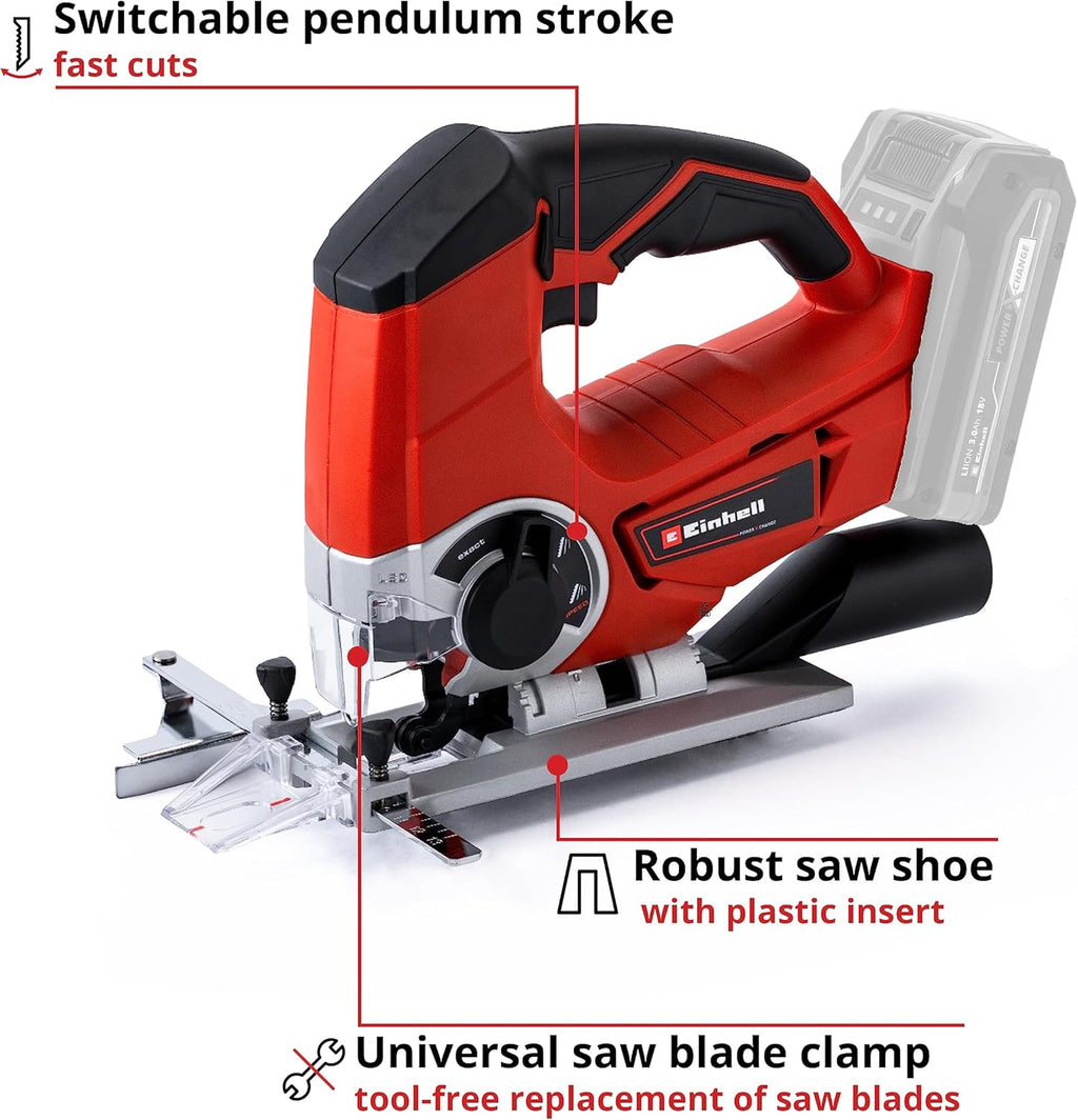 Einhell Akku-Ferăstrău pendular electric TE-JS 18/80 Li-Solo Power X-Change