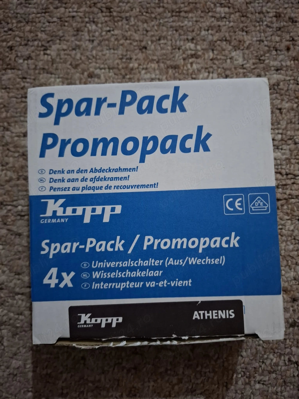 Set 3 Intrerupatoare Cap-Scara Negru Mat Kopp Athenis