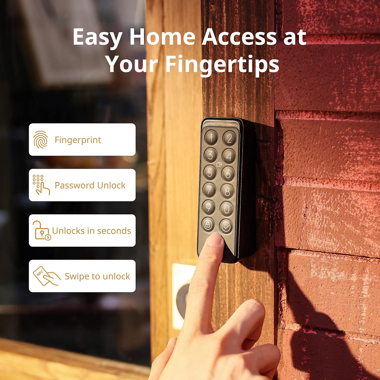 Încuietoare inteligentă Wi-Fi SwitchBot cu tastatură touchscreen pentru usa