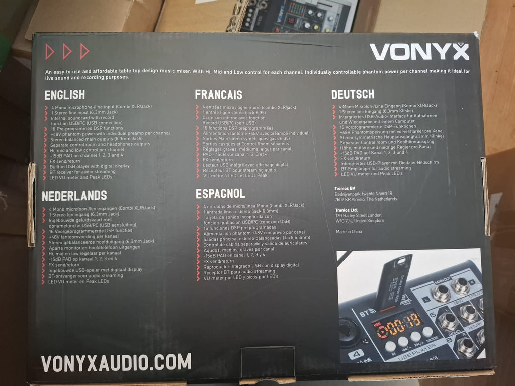 Vonyx VMM-K602 - 6-Channel Music Mixer