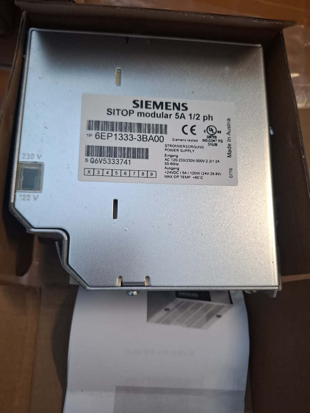 Sursa de Alimentare Tablou Siemens SITOP Modular 24V 5A 6EP1333-3BA00