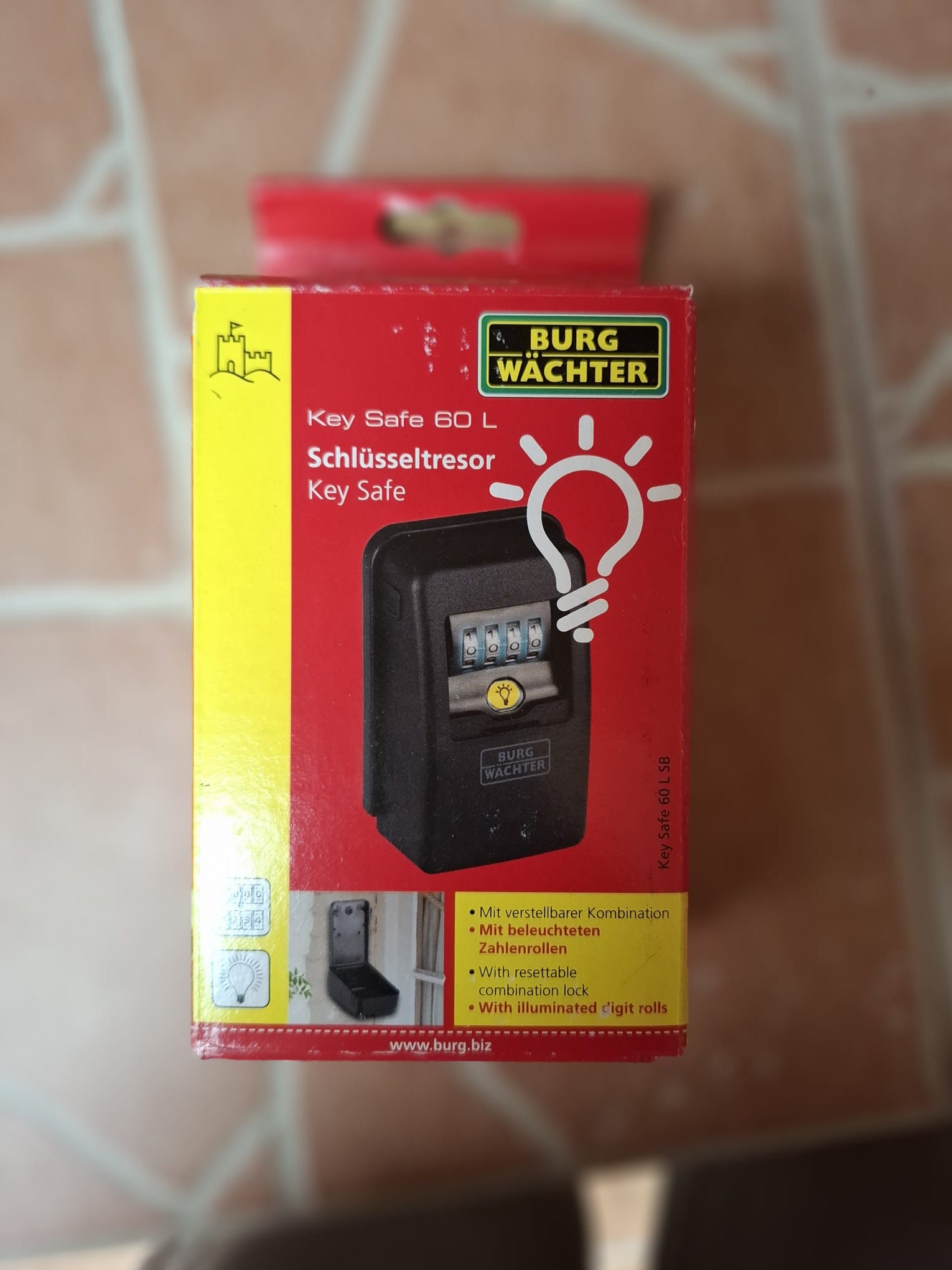 Caseta Seif Chei cu Cifru Iluminat Burg-Wachter Key Safe 60 L