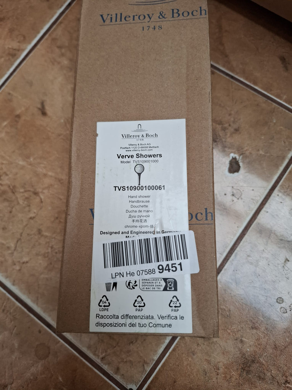 Pară duș Villeroy & Boch Verve 3 jeturi