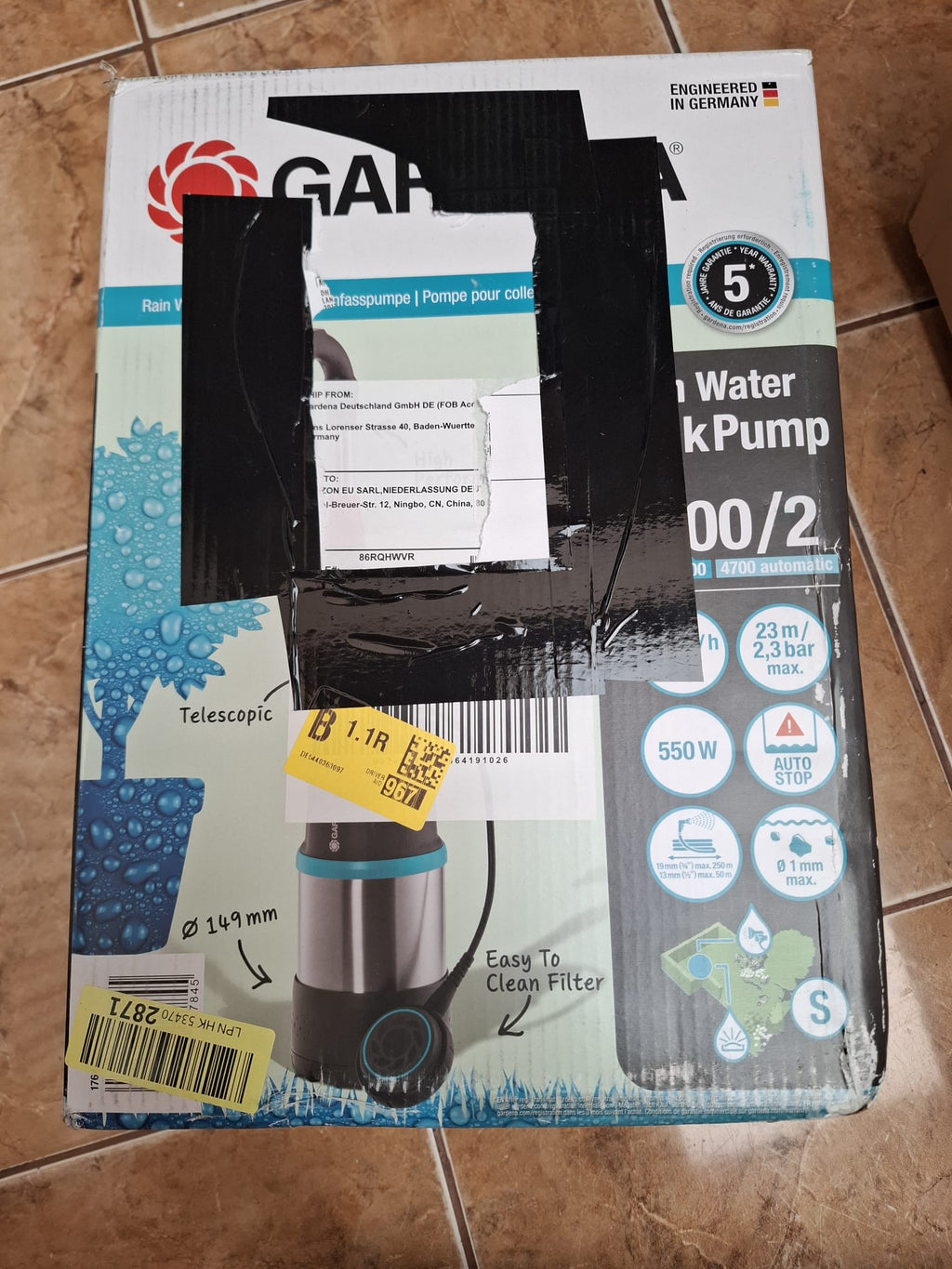 Pompă de apă Gardena 4700/2 inox, 4700 l/h