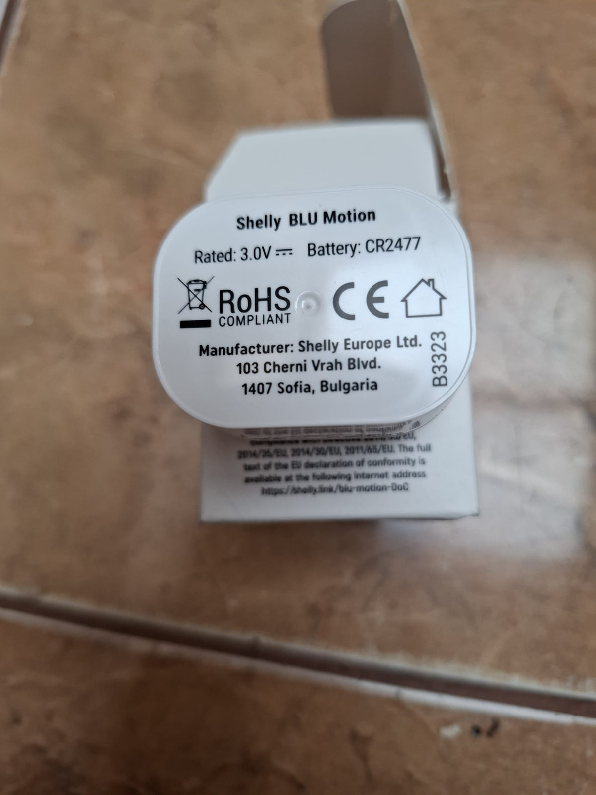 Senzor inteligent de mișcare Shelly BLU Motion (B3323)