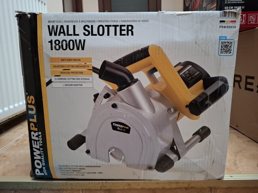 Mașină de canelat în zidărie Powerplus POWX0650, 1700W, 150 mm
