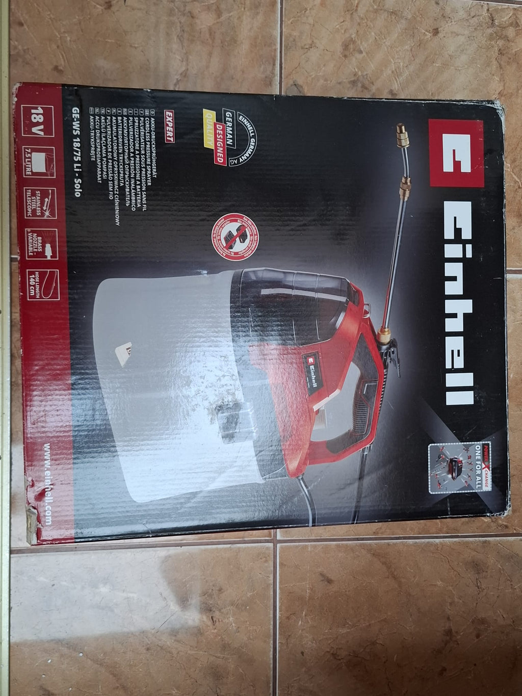 Pompa de stropit cu acumulator Einhell GE-WS 18/75 Li-Solo
