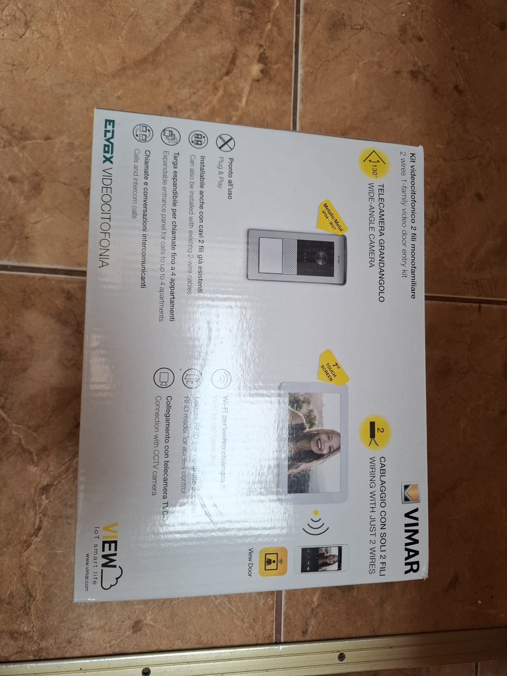 Kit videointerfon Wi-Fi Vimar Elvox K42955, ecran Touch 7", RFID