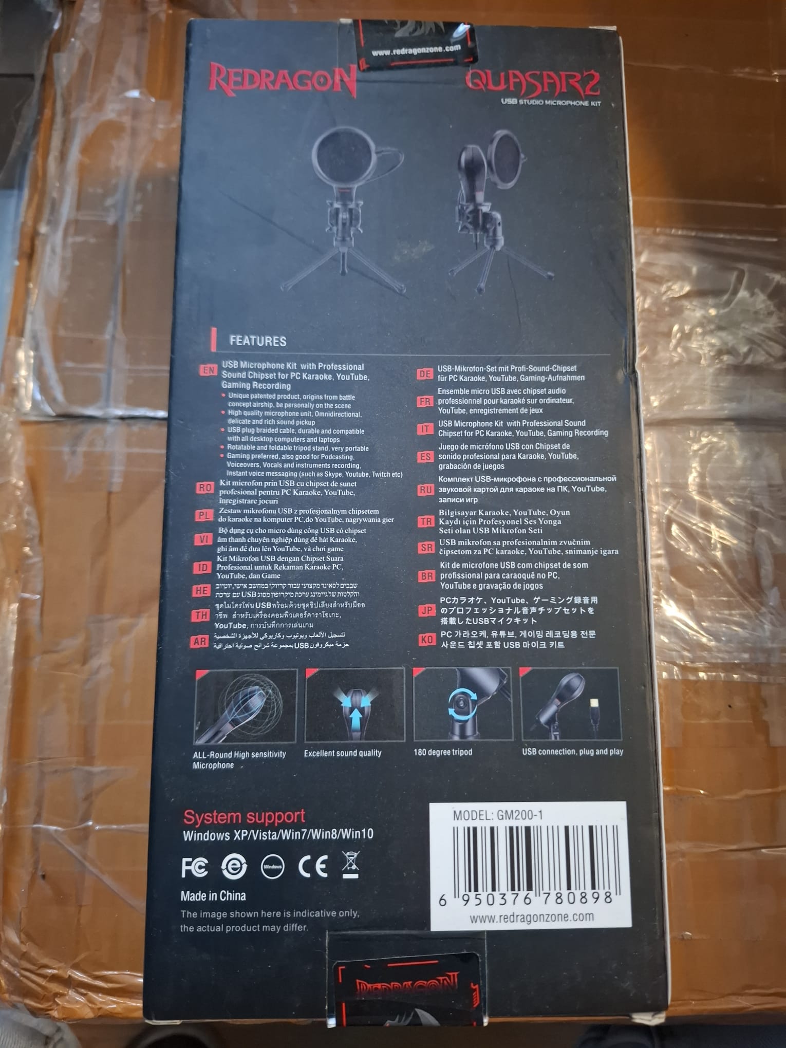 Microfon Gaming / Streaming USB Redragon Quasar 2 GM200-1 Kit