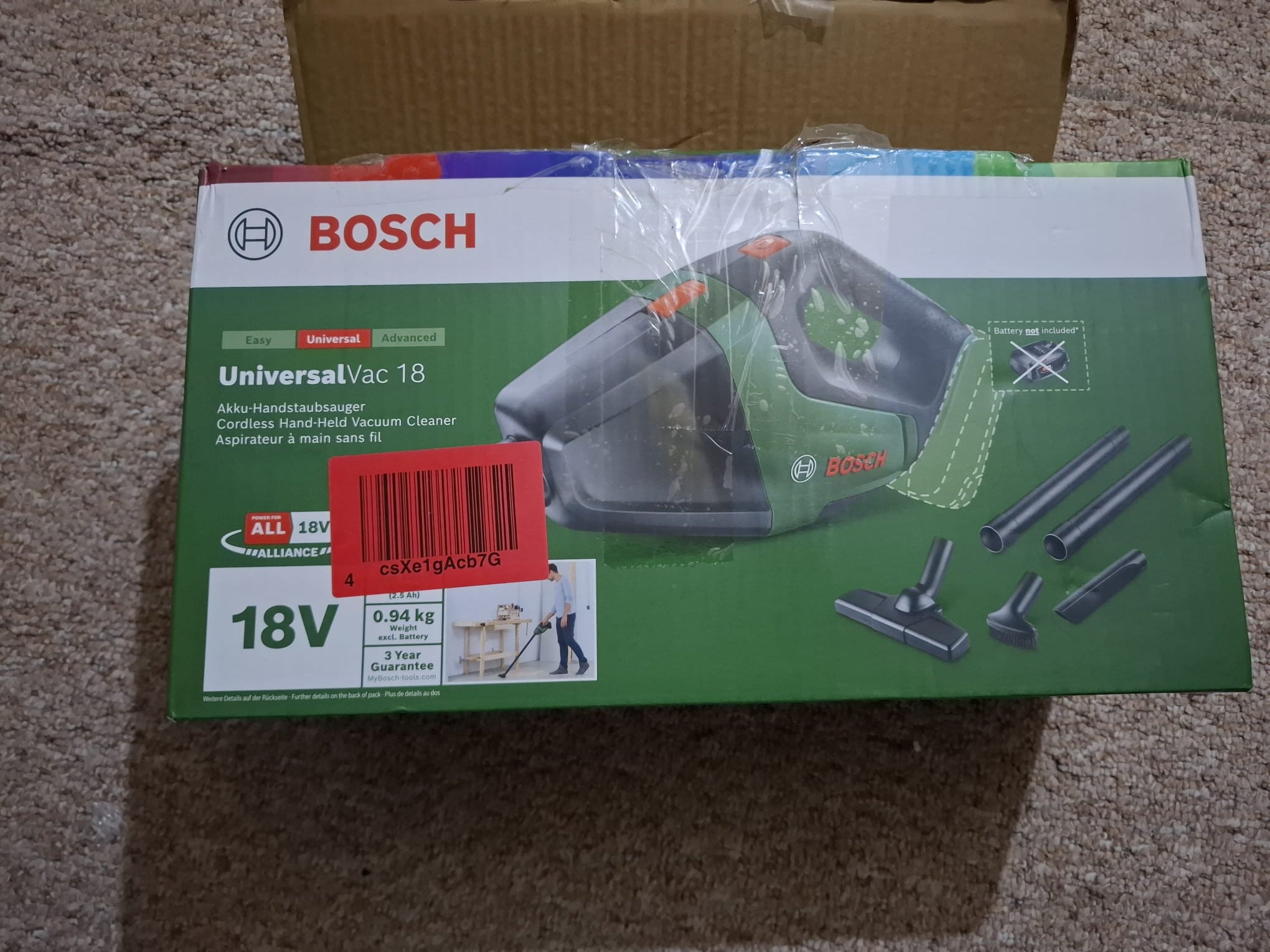 Aspirator de Mana pe Acumulator Bosch UniversalVac 18V Solo