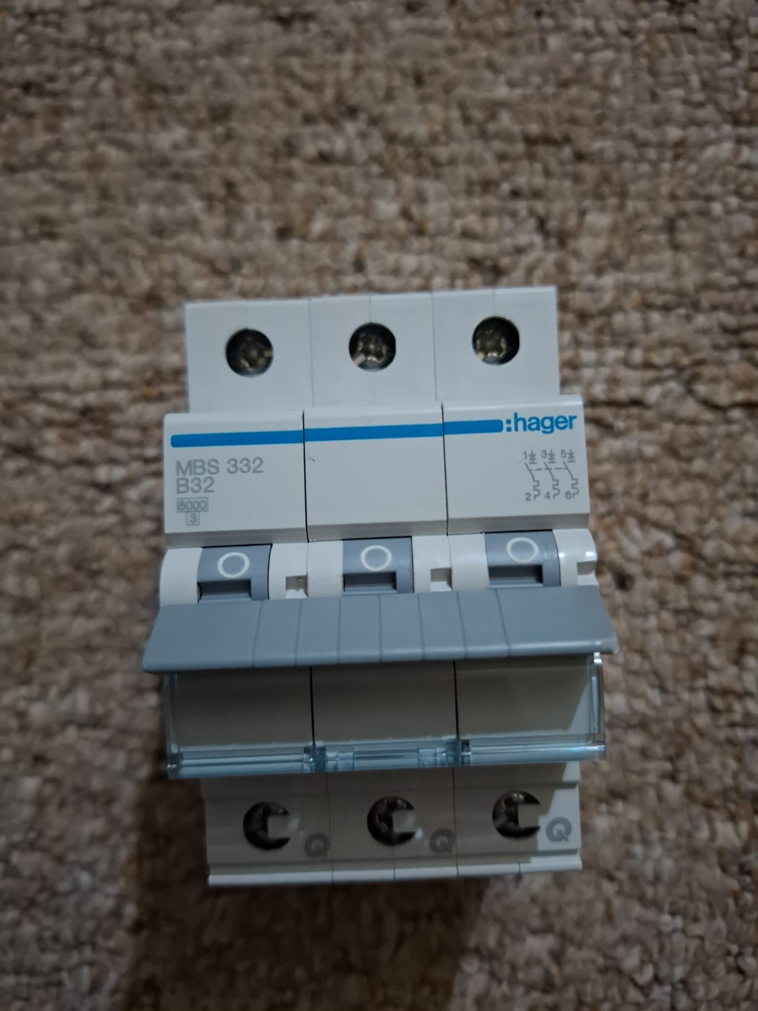 Siguranta Automata Trifazica 3P 32A Hager MBS 332 Curba B 6kA