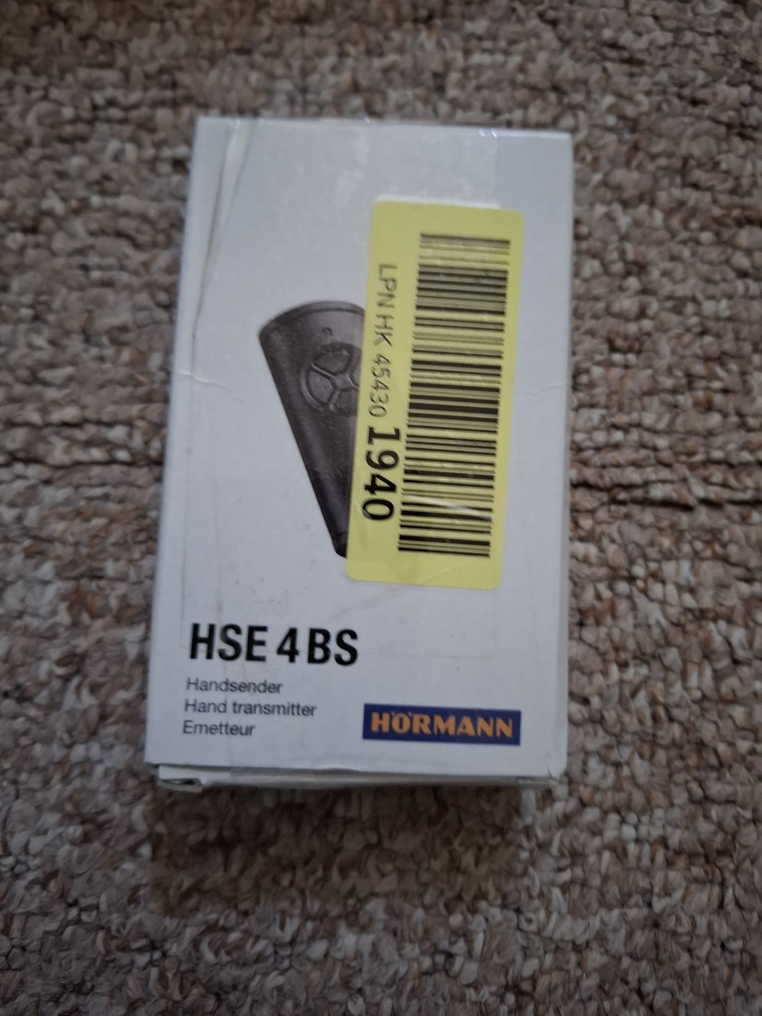 Telecomanda Hormann HSE 4 BS, pentru ușă, 4511561, Negru lucios
