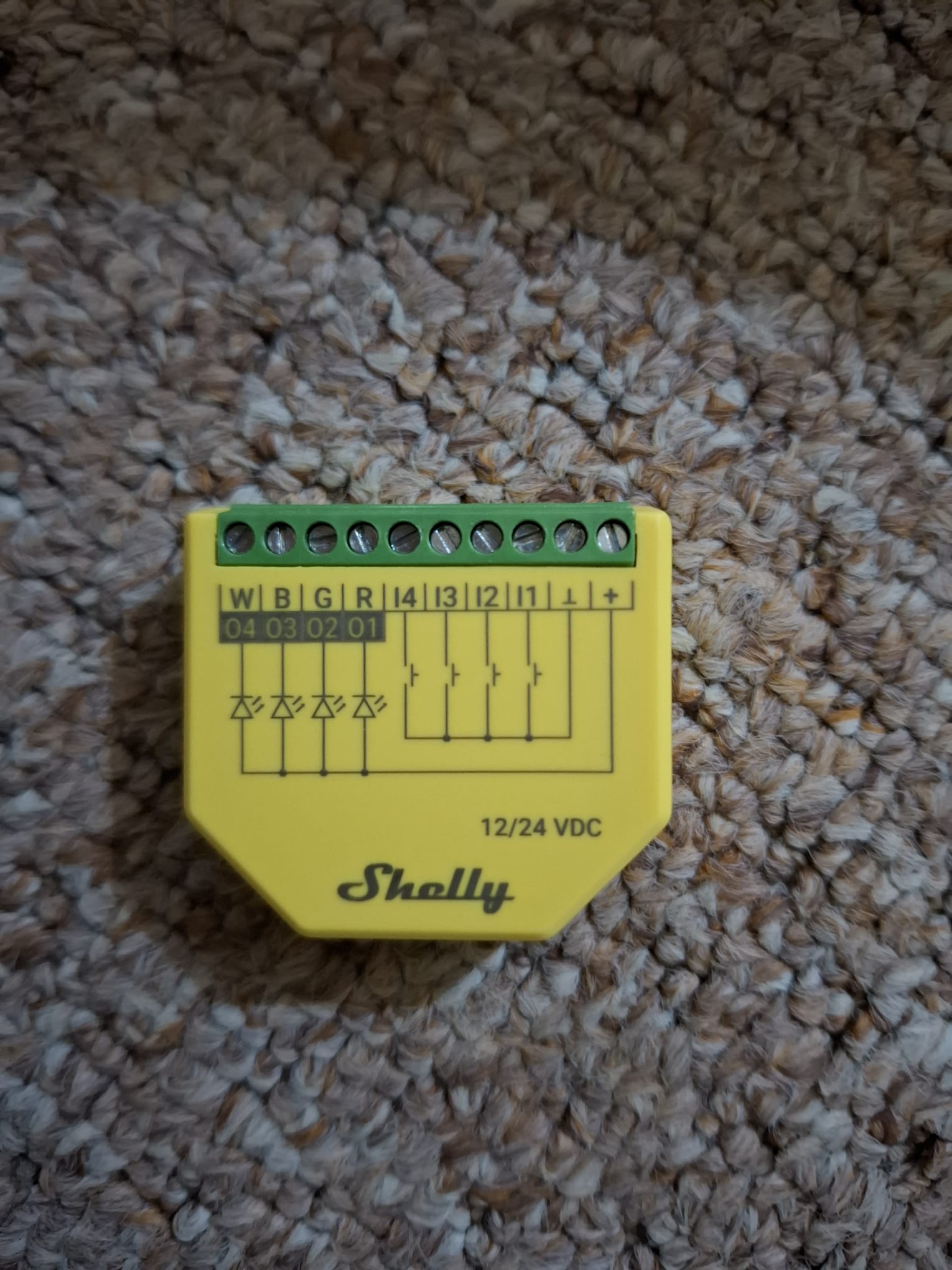 Shelly Plus RGBW PM - Controler Wi-Fi pentru benzi LED, 12-24 VDC